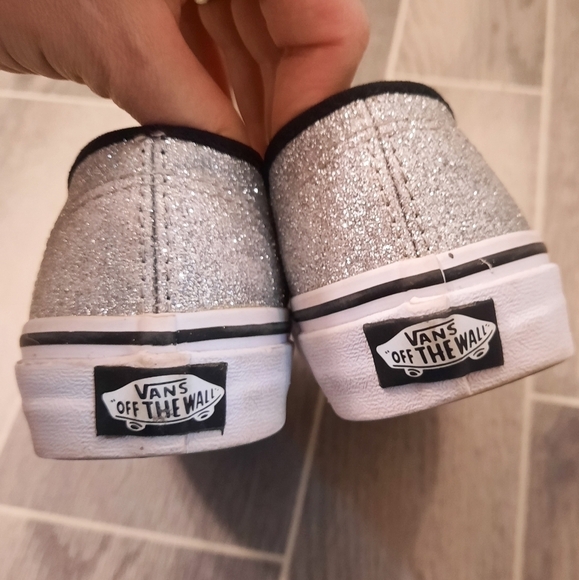 Vans Silver Glitter Lace Up Sneakers 3 - Picture 3 of 8